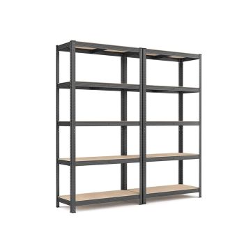 Комплект из 2 полок для хранения 180x90x40 см, светло-коричневый/черный