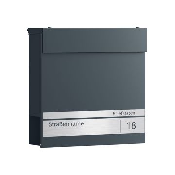 Почтовый ящик 10,5x37x37см., темно-серый/серебристый цвет