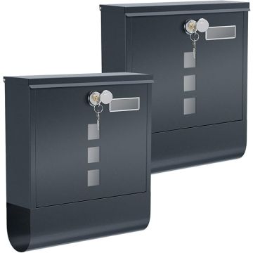 Комплект из 2 почтовых ящиков 9,5x30,5x33,3 см., темно-серый