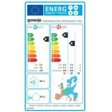 Gorenje | 20011518 PANDORA26 TE01 | Air Conditioner, Indoor unit