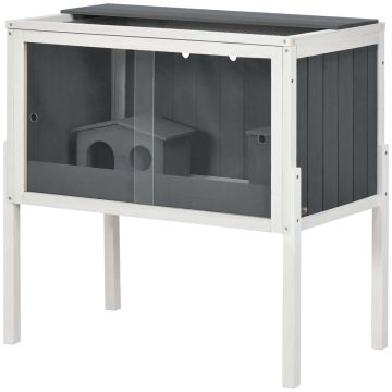 Pieneläinten häkki PawHut 82x45x81cm, harmaa/valkoinen