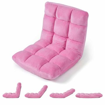 Floor armchair, 14 positions, Pink, 98.5 × 49.5 × 14 cm