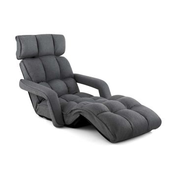 Floor chair, 6 back and 8 leg rest positions, 195.58 × 72.39 × 19.05 cm