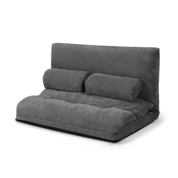 Floor sofa bed, 6-position backrest, 180.34 × 107.95 × 17.78 cm