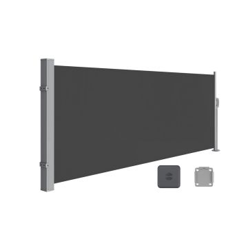 Sivumarkiisi 140x300cm, musta/harmaa