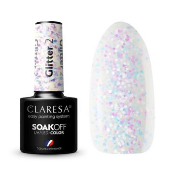 Гибридный лак для ногтей Claresa Glitter 2 Hybrid