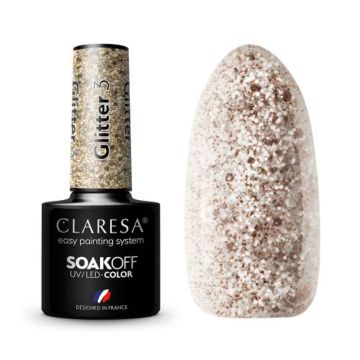 Гибридный лак для ногтей Claresa Glitter 3 Hybrid