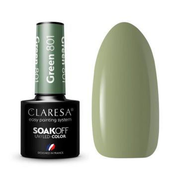 Гибридный лак для ногтей CLARESA GREEN 801