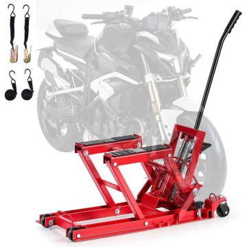 Hydraulinen moottoripyöränostin VEVOR ZX0901-3C, 4 pyörää, 104,5 × 36 × 74,5 cm