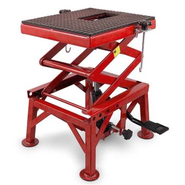 Hydraulinen saksinostin Bituxx, 3 korkeudensäätöasentoa, Punainen, 42 × 42 × 35, 60, 75, 87 cm