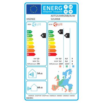 Hisense | AUW52U4RJ8 | Light commercial outdoor unit 5.0/5.5kw-20C (-25C)