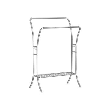 Vaateteline 46x100x155cm, hopeanvärinen