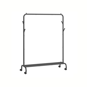 Vaateteline pyörillä 41x103,5x155cm, musta