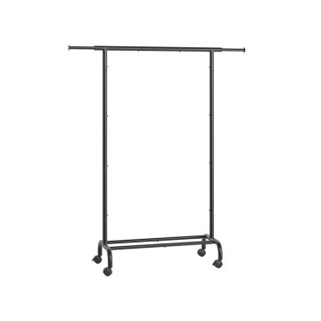 Vaateteline pyörillä 40x120x156cm, musta