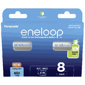 Ladattavat akut Panasonic ENELOOP BK-4MCDE/8BE, 8 kpl