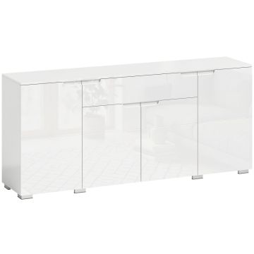 Senkkikaappi, 3 kaappia ja laatikko, Valkoinen, 180 × 80 × 40 cm