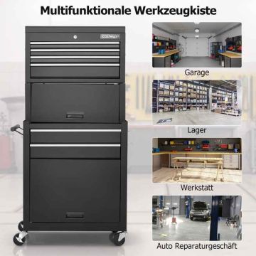 Tool cabinet, 6 drawers, 61.5 × 132 × 33 cm