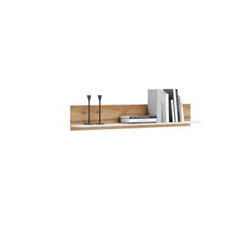 Полка 155x18x16 см, натуральное дерево/белый