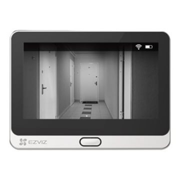 Älykäs ovikurkistuslaite ja video-ovikello EZVIZ DP2C, Wi-Fi, 2 MP, IP44, Hopea, 81 × 81 × 50 mm