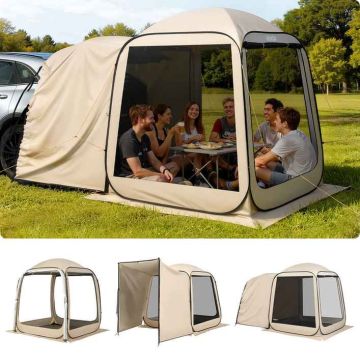Kokoontaitettava verkkoteltta VEVOR 121135, 4–6 henkilöä, Beige, 182,5 × 182,5 × 220 cm