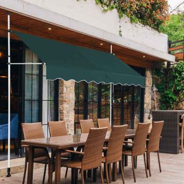 Retractable Awning, Telescopic, Green, 200 × 125 cm
