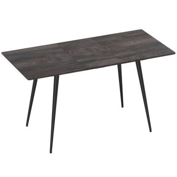 Jatkettava ruokapöytä, 6–8 henkilölle, Harmaa, 160 × 75 × 77 cm