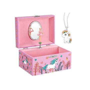 Музыкальная шкатулка для украшений для детей, розовая