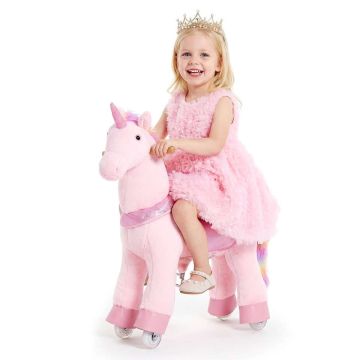 Каталка-единорог VEVOR BCZG151S, для детей 3–8 лет, Розовый, 71 × 28 × 80 см