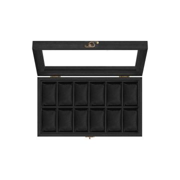 Коробка для часов 21x35x8,5см., черная