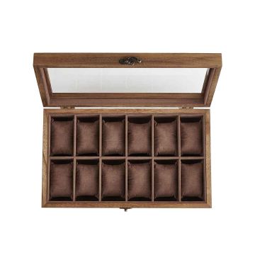 Коробка для часов 21x35x8,5см., коричневая