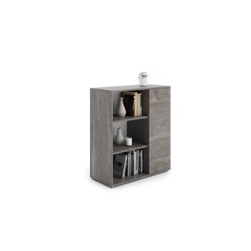 Betoninen designkaappi Fondi 103,4x90x40 cm, tummanharmaa