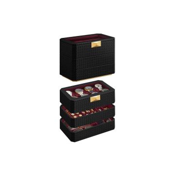 Шкатулка для украшений 16,3x27,3x20,5см., черный/золотой/красный цвета