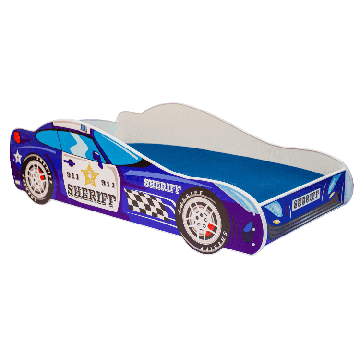 Детская кроватка Car II с матрасом 150 см x 74 см x 44 см, полицейская машина