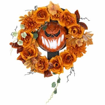 Riippuva Halloween-seppele, 44 LED, 44 × 44 × 9 cm