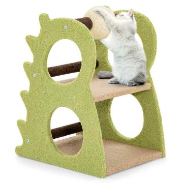 Cat Scratching Post, 2 Levels, 4 Hideouts, 48.26 × 58.42 × 36.83 cm