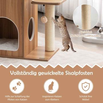 Cat Scratching Post, 2-Tier, 59.69 × 40.64 × 132.08 cm