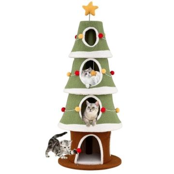 Cat scratching post, 4 resting places, 60 × 60 × 154 cm
