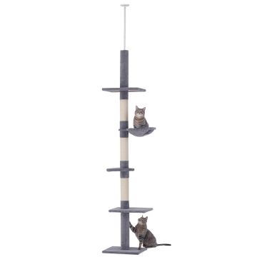 Kissan raapimispuu, 5 tasoa, 40 × 230–260 × 34 cm