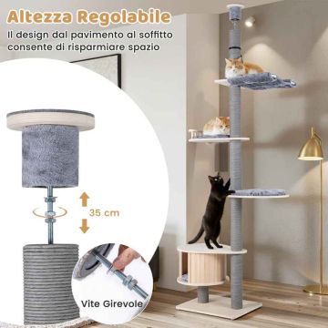 Cat scratching post, 5 levels, 59 × 48 cm