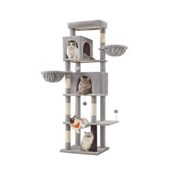 Feandrea cat tree, 2 caves, 2 hammocks, 5 scratching posts, 59 × 48 × 190.7 cm