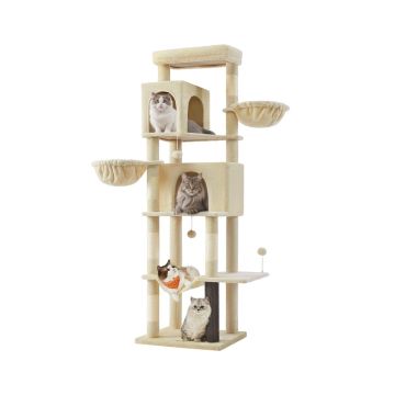 Feandrea cat tree, XL, 2 caves, 2 hammocks, 5 scratching posts, 59 × 48 × 190.7 cm