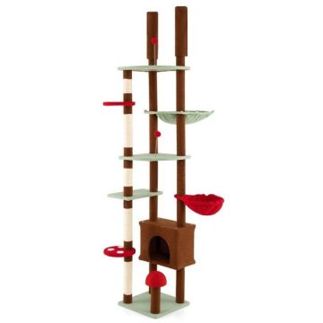 Cat scratching post with rotating basket