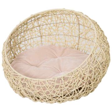 Kissanpeti Pawhut 56x35cm, beige/kermanvärinen