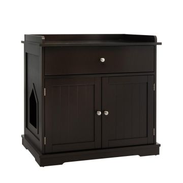 Cat Litter Box Enclosure, with Drawer and Two Doors, 30 × 21 × 29 inches