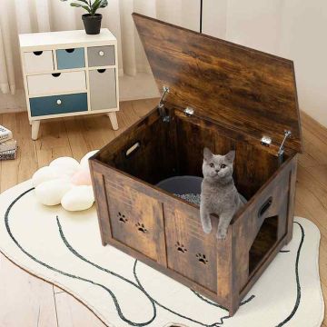 Cat litter box cover, closed, Brown, 70 × 50.5 × 51.5 cm
