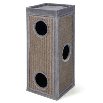 Cat house scratching post, 4-tier, 3 hiding places, 16 × 16 × 39 in