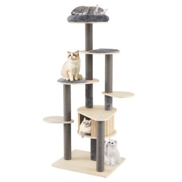 Cat Scratching Post, Removable Cushions, 68 × 58 × 172 cm
