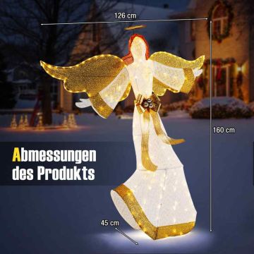 Jouluenkeli, 180 LED-valoa, 126 × 45 × 160 cm