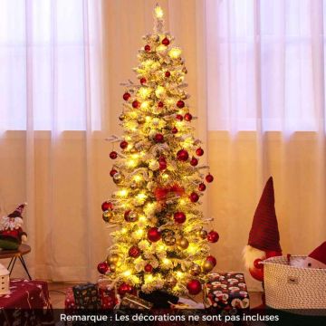 Joulukuusi, 249 oksankärkeä, 120 LED-valoa, 8 tilaa, Vihreä/valkoinen, 49 × 150 cm