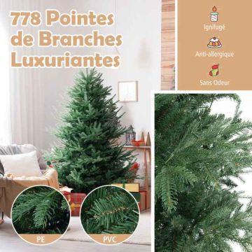 Joulukuusi CM25025DE-M, 240 LED-valoa, 8 tilaa, 180 × 110 × 50 cm
